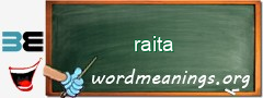 WordMeaning blackboard for raita